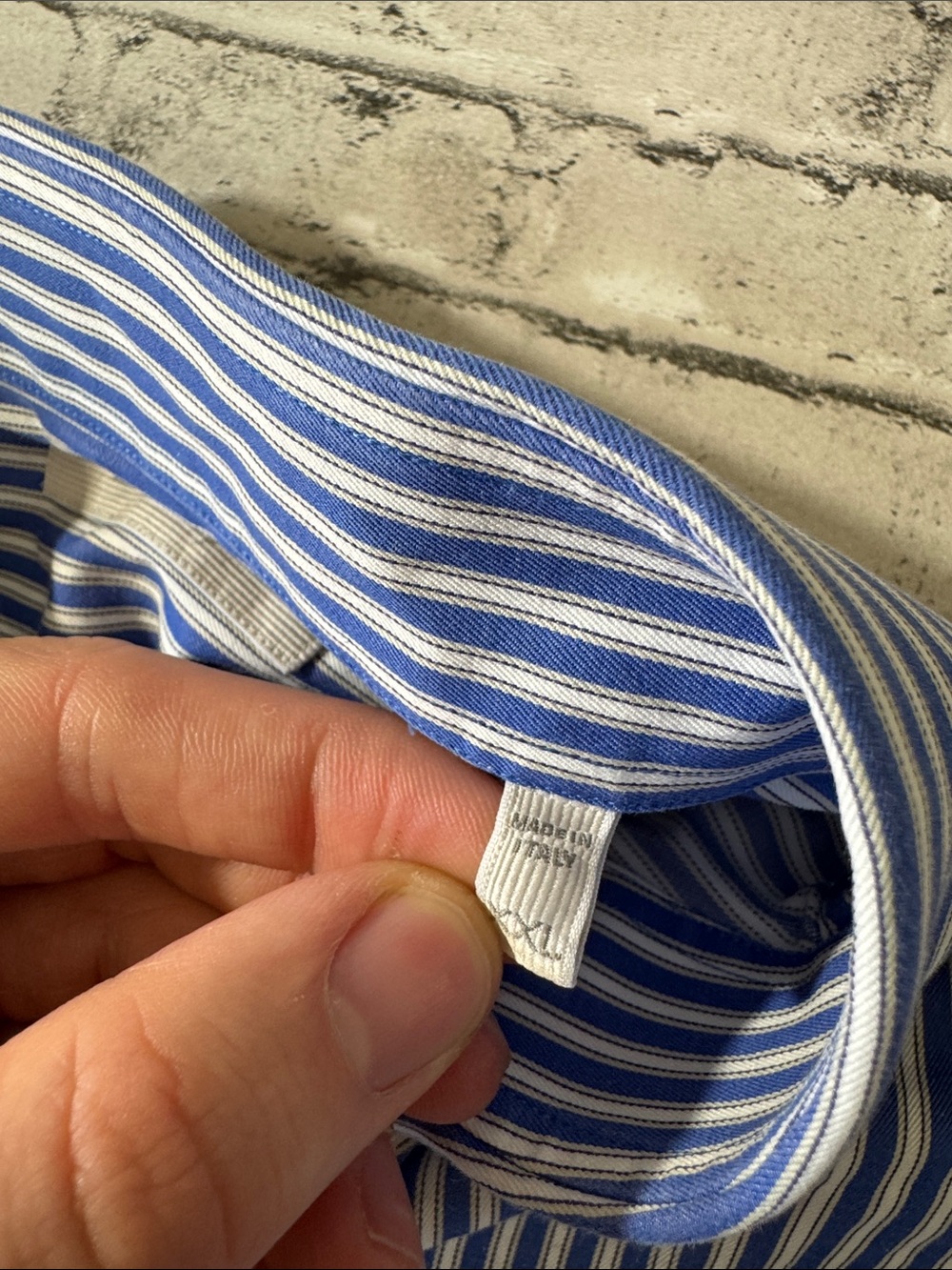 Ermenegildo Zegna mens 2XL XXL blue stripe button up casual shirt - Picture 3 of 6